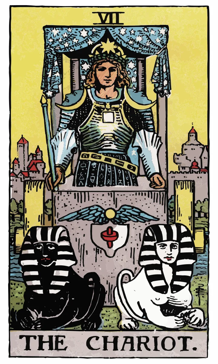 Tarotkaart De Zegewagen uit de Rider Waite Smith tarot