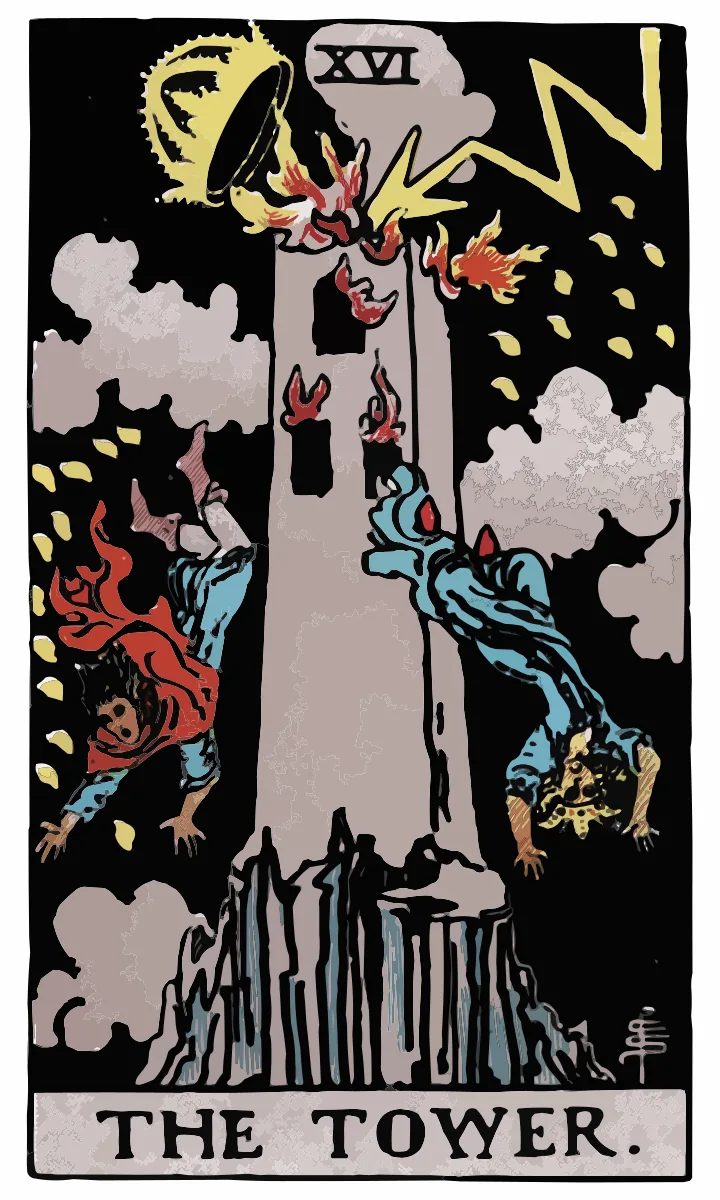 Tarotkaart De Toren uit de Rider Waite Smith tarot