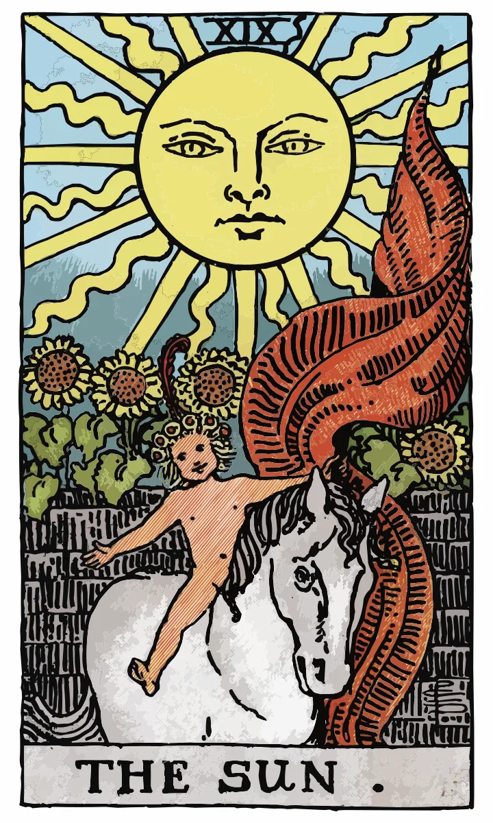 Tarotkaart De Zon uit de Rider Waite Smith tarot