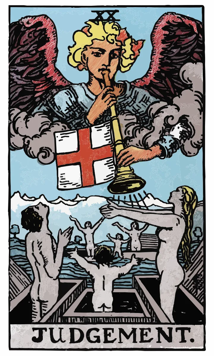 Tarotkaart Het Oordeel uit de Rider Waite Smith tarot
