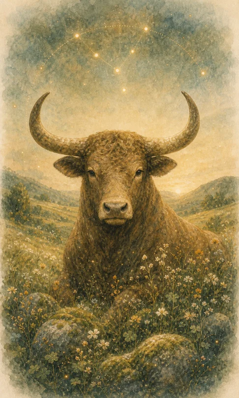 Illustratie van sterrenbeeld Stier